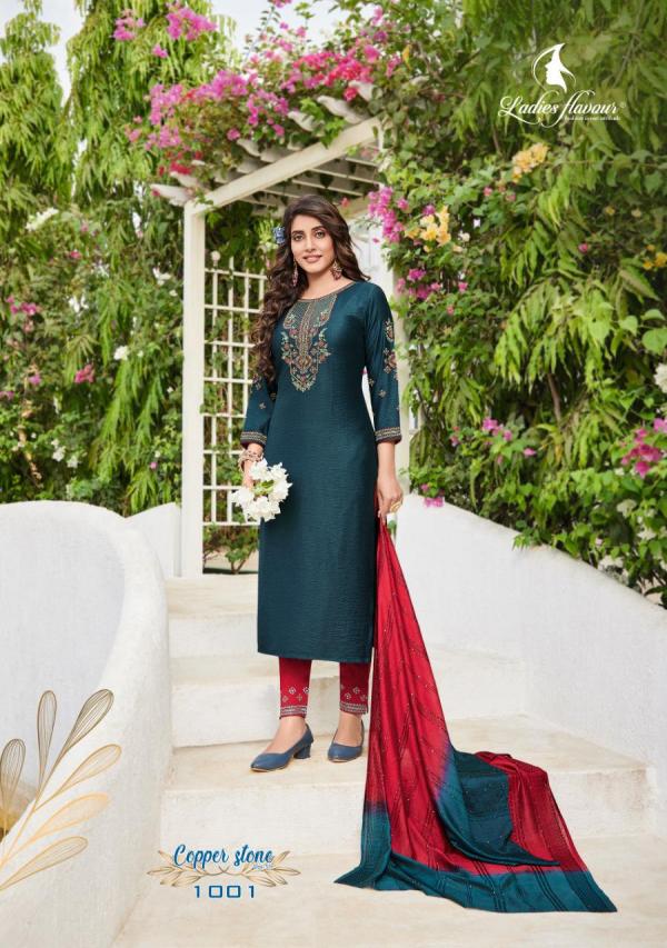 Ladies Copper Stone Vol 11 Viscose Embroidery Designer Readymade Suit